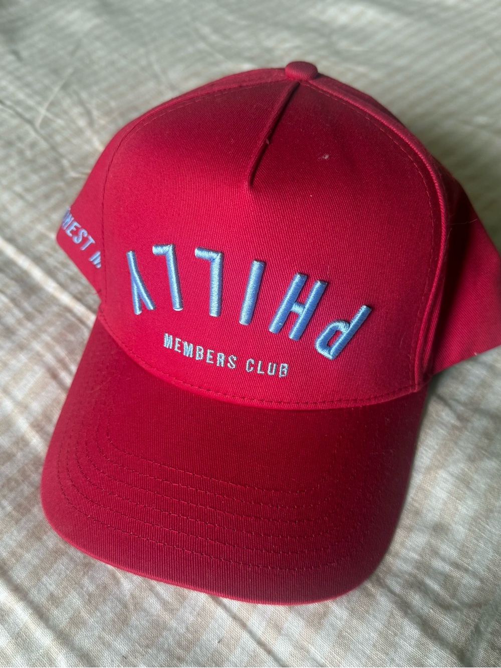 Red PHLLY Members Club Embroidered Baseball Cap
